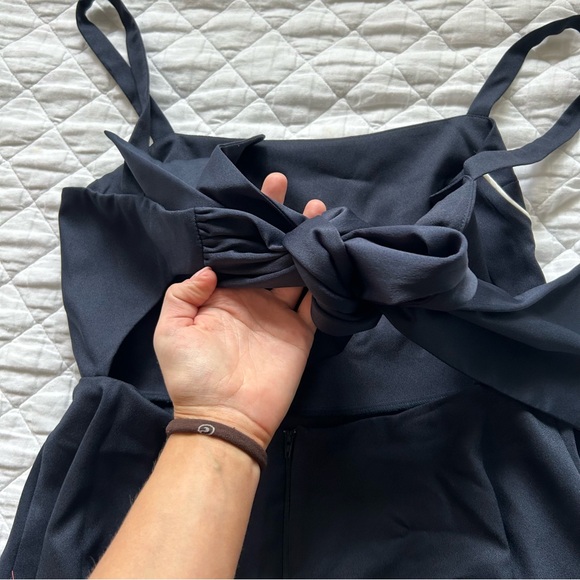 ASOS DESIGN Bow Back Romper in Navy - Picture 8 of 13